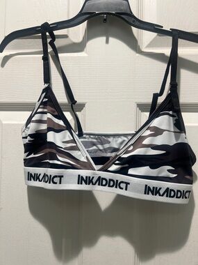 InkAddict Camouflage Bralette - Black & Brown